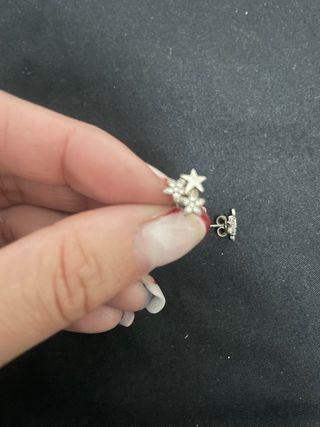Pendientes estrellas plata con circonitas