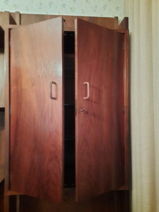 Mueble Salón Modular con Baldas Madera Color nogal