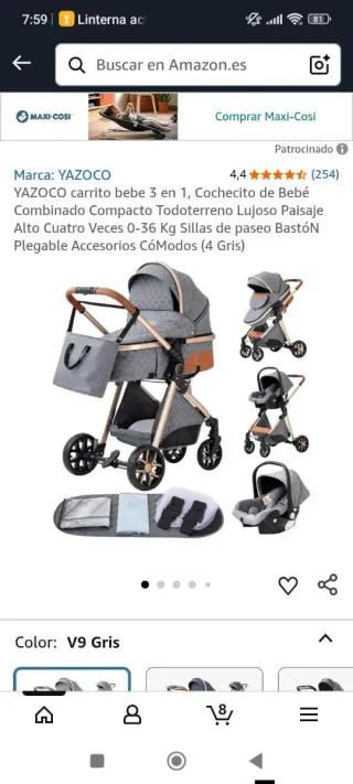 Carro bebé 3 en 1 YAZOCO