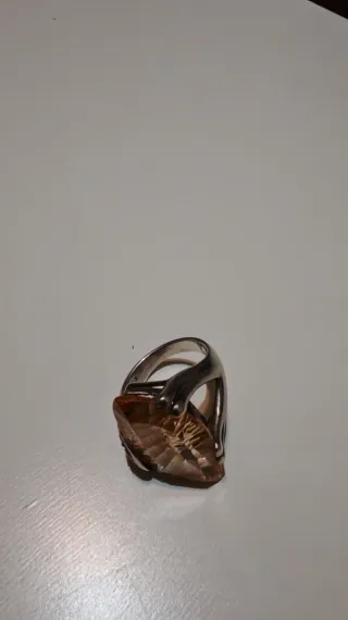 Anillo Plata 925 con Piedra Naranja. 14 gr