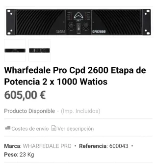 Equipo de sonido wharfedale