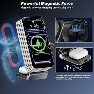 CloudValley cargador 3en1 Plegable MagSafe 25W Qi2