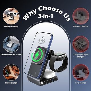 CloudValley cargador 3en1 Plegable MagSafe 25W Qi2