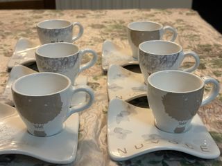 Set 6 Tazzine Caffè con Piattini