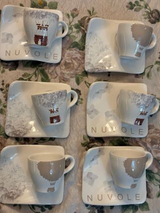 Set 6 Tazzine Caffè con Piattini