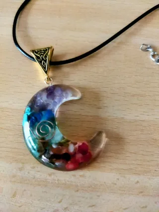 Colgante Luna Resina Multicolor