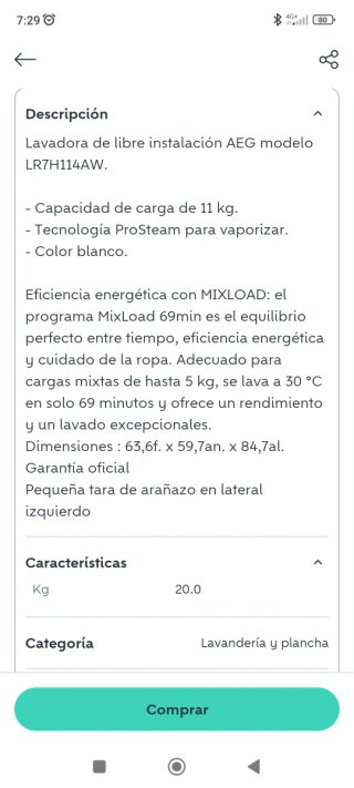 Lavadora AEG 11kg ProSteam Nueva