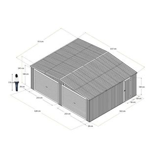 Garaje metálico 32.68 m2 Warwick antracita