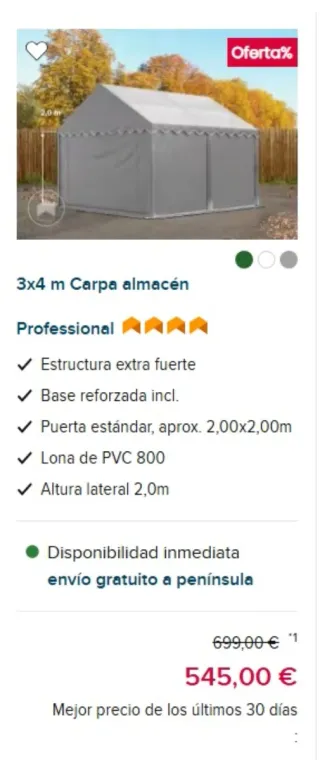 Carpa Almacén 3x4m Profesional