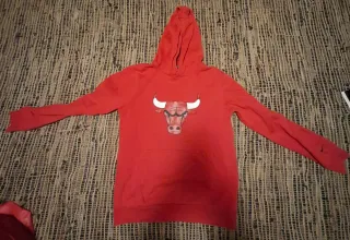 Felpa Chicago Bulls rossa con logo taglia XL