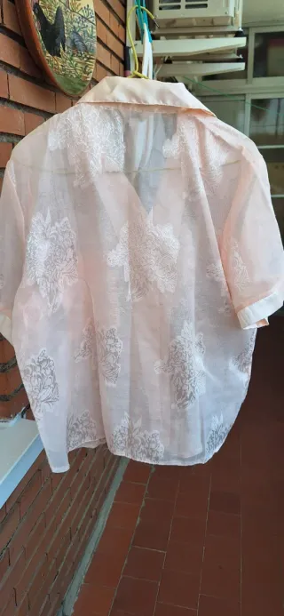 Pijama Satén Floral Beige Talla 44