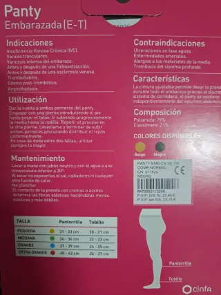 Medias Farmalastic Embarazada Talla M