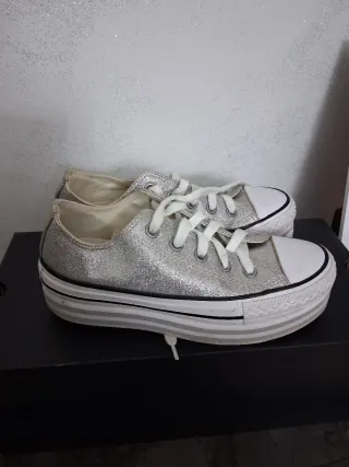 Converse donna platform argento n.36
