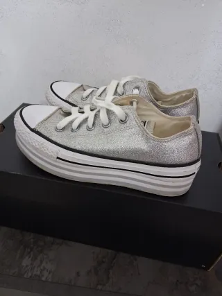 Converse donna platform argento n.36
