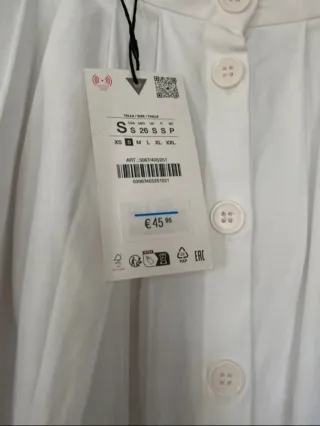 Falda larga Zara blanca