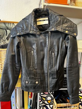 Cazadora Piel Negra Talla S