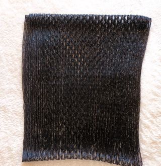 Fular Foulard Negro con Hilos Plateados