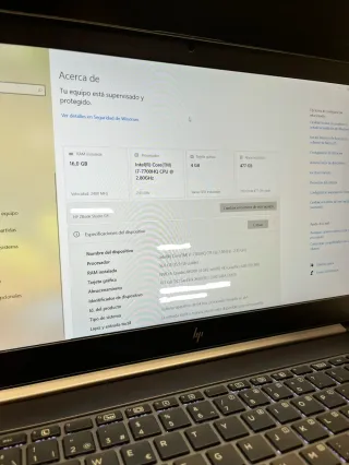 HP ZBook Studio G4 i7 16GB RAM Quadro SSD