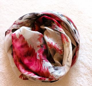 Foulard Fular Crudo y Burdeos / Rojo Scarf