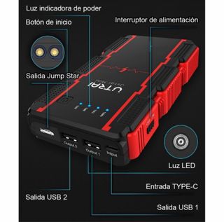 Arrancador moto coche... UTRAI 2500A 13800mAh