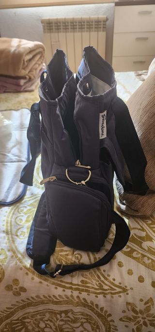 Pañalera azul con cambiador