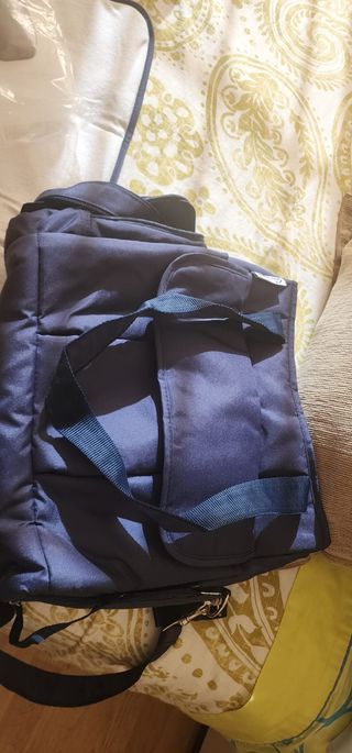 Pañalera azul con cambiador