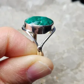 Anillo Plata 925 Esmeralda Talla Oval