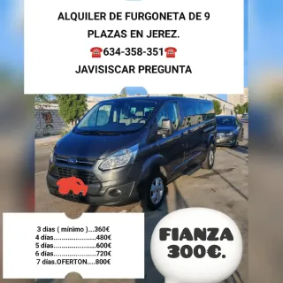 ALQUILER DE FURGONETA DE 9 PLAZAS EN JEREZ .