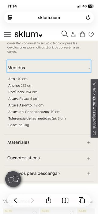 Sofá Sklum Beige modular