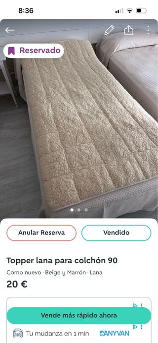 Lote Topper lana 90cm y sabanas 120