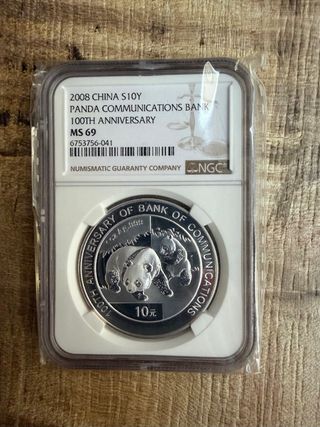 Moneda Panda China 2008 NGC MS69