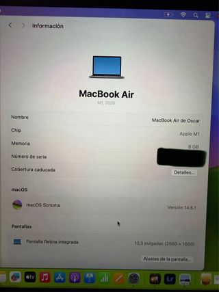 MacBook Air Apple Plata Casi Nuevo