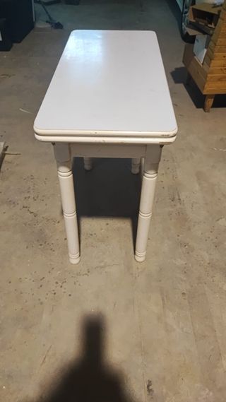 Mesa de cocina plegable madera blanca