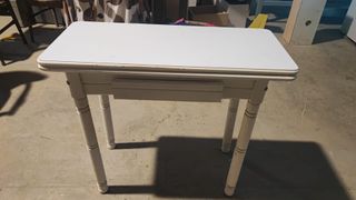 Mesa de cocina plegable madera blanca