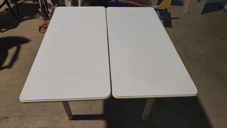 Mesa de cocina plegable madera blanca