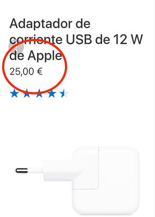 Cargador USB 12W Apple  iPhone, iPad iPod ORIGINAL