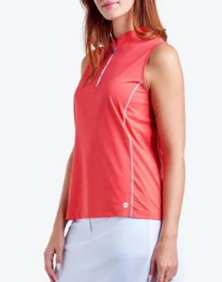 Polo Nivo Golf sin mangas coral