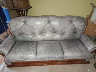 2 Divani in Pelle LILLA E GRIGIO