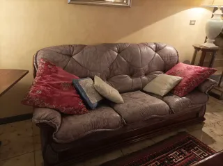 2 Divani in Pelle LILLA E GRIGIO