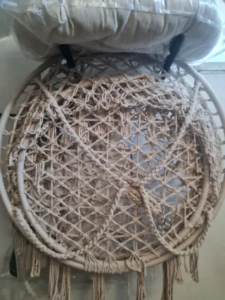 Asiento Hamaca Crochet Beige. Tengo 2