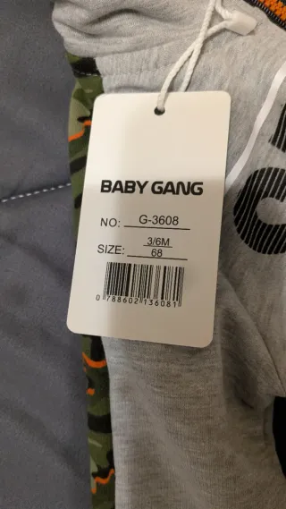 Completo grigio e militare bimbo, 3-6 mesi/68 cm