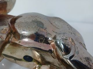 Statua Elefante Argento Lamina Vintage