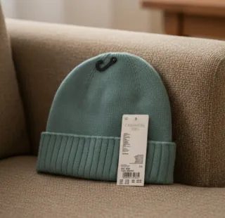 Gorro Uniqlo verde cashmere 100%