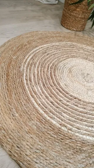 Alfombra Redonda Fibra Natural Boho-Nórdico