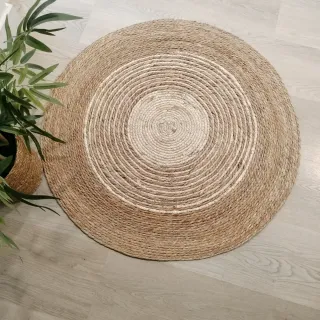 Alfombra Redonda Fibra Natural Boho-Nórdico