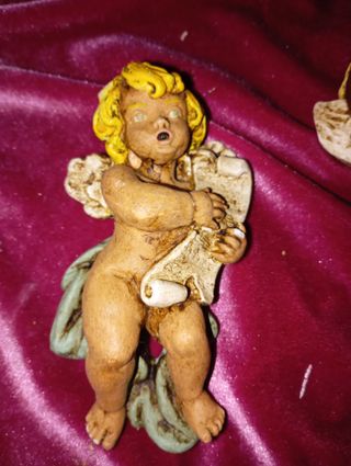 Lote 6 ángeles de yeso para colgar