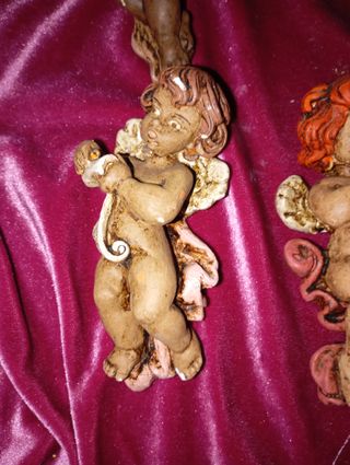 Lote 6 ángeles de yeso para colgar