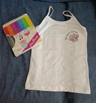 Canottiera bambina spalla stretta 6-12 anni