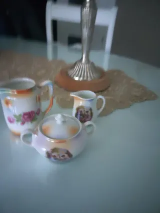 Juego Porcelana Antiguo Jarra Azucarero