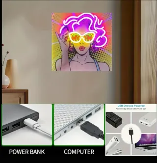 Lámpara/Quadro Pop Art "WOW"